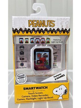 Peanuts Touchscreen Kids' Smart Watch w/ Silicone Strap Multifunction & 6 Games